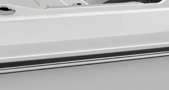 Rails- white rub rail with stainless insert