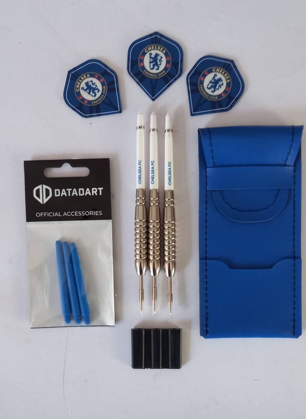 Chelsea FC Darts Set 21 Grams Official Flights & Stems