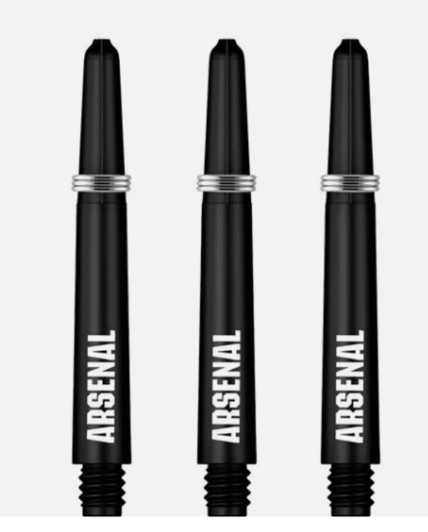 ARSENAL FC DART SHAFTS OFFICIAL LICENSED - DART STEMS WITH SPRINGS - THE GUNNERS - BLACK
