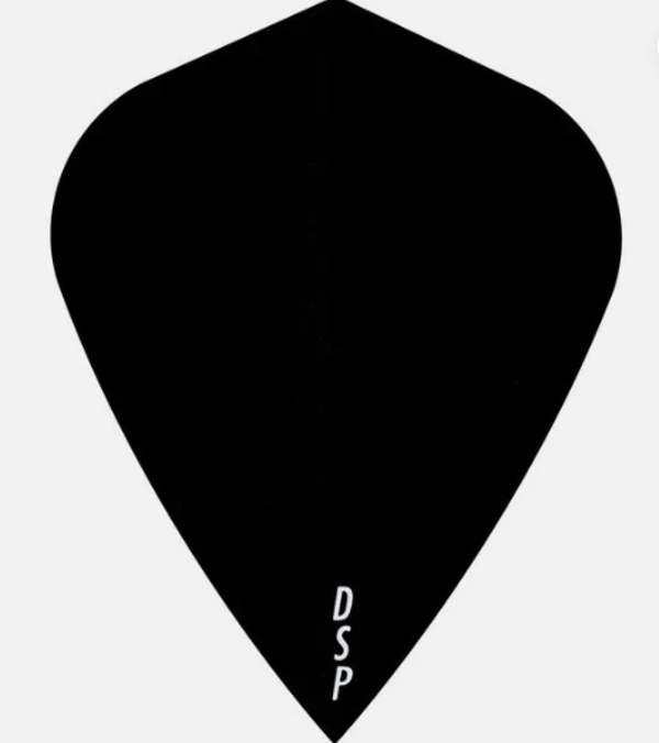 Dart Flights , Poly Plain Original  Kite Shape Black  DSP