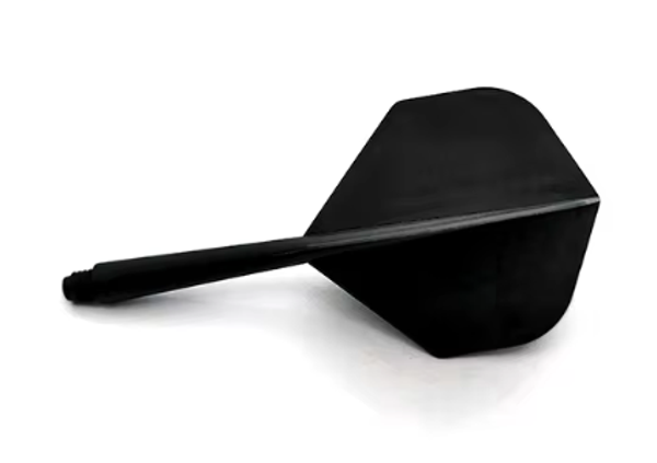Integrated Dart Flights and Shafts Moulded 4 Sets Black