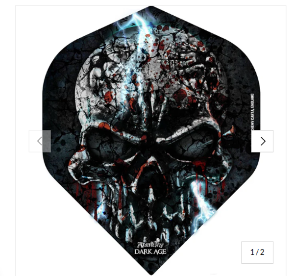 Alchemy Dart Flights - STD - NO2 - BLACK - LIGHTNING SKULL Dart Age