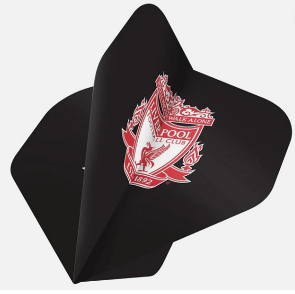 LIVERPOOL DART FLIGHTS OFFICIAL LICENSED - No2 - STD - BLACK - RED CREST
