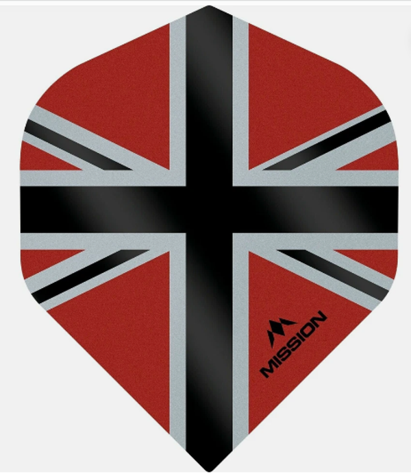 MISSION ALLIANCE X UNION JACK DART FLIGHTS - NO2 Standard Red/Black