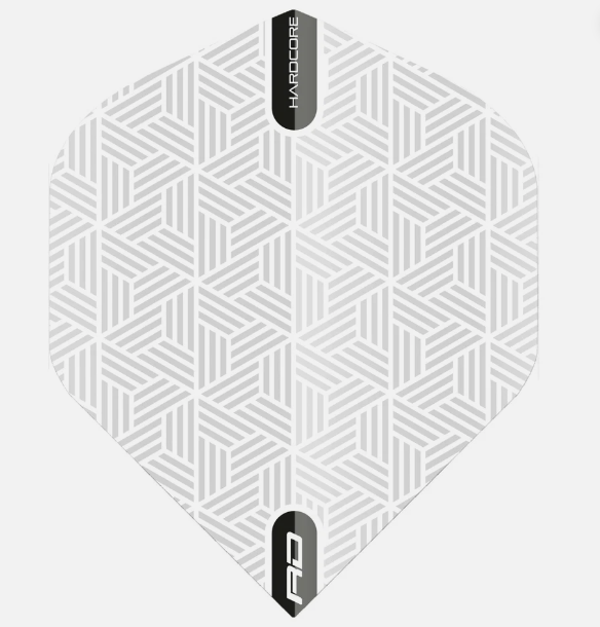 RED DRAGON Hardcore Extra Thick Darts Flights White Pattern 4 Sets