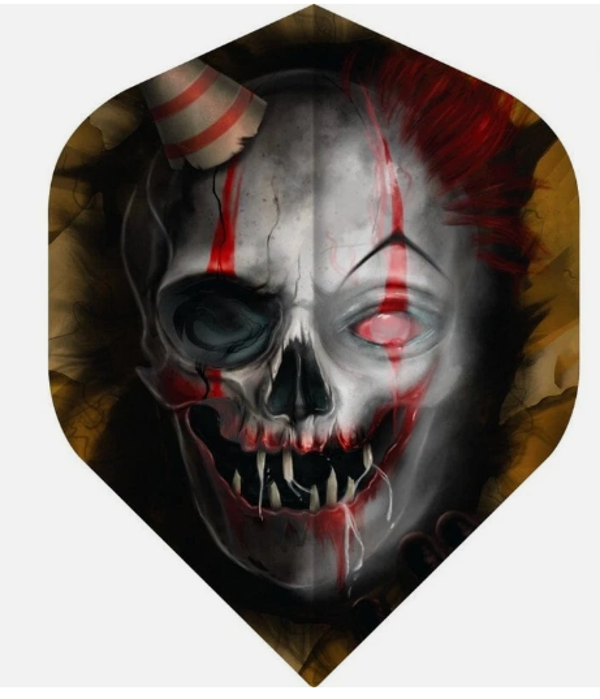 Designa Killer Clown Dart Flights 100 Micron - Horror - Halloween