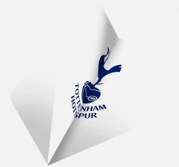 TOTTENHAM HOTSPUR DART FLIGHTS 100 MICRON - STANDARD No2 - WHITE FLIGHT - BLUELOGO