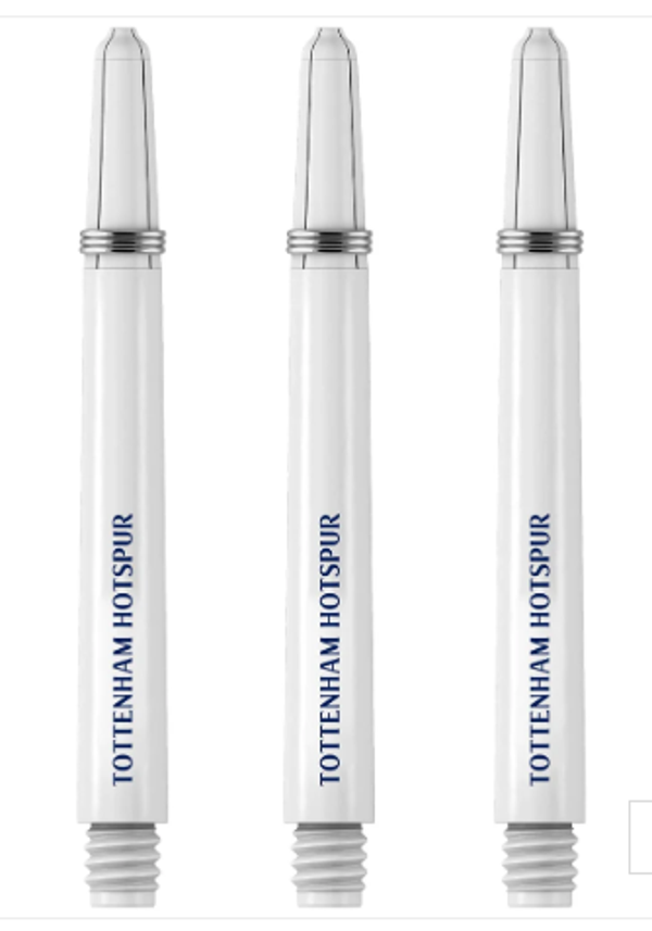 TOTTENHAM HOTSPUR NYLON SHAFTS OFFICIAL LICENSED - DART STEMS WITH SPRINGS - WHITE - MEDIUM
