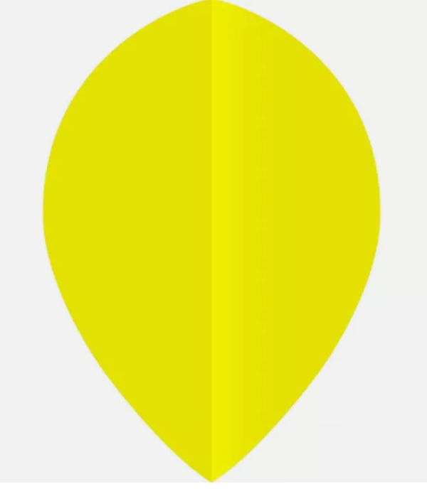 Ruthless Poly Plain Dart Flights , 75 Micron, Pear Shape Solid Yellow