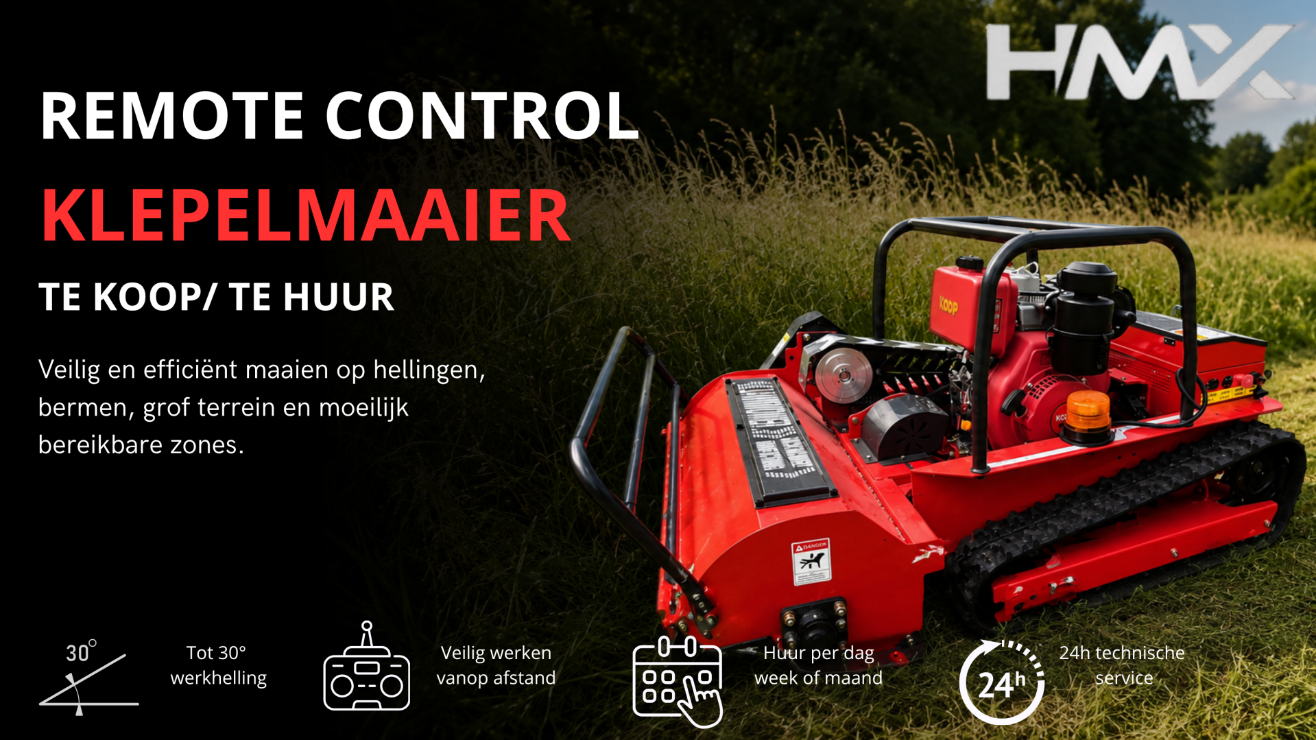 Remote control klepelmaaier