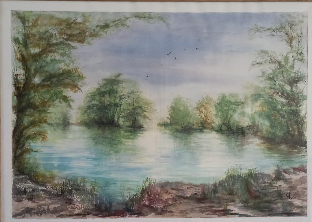 Aquarelle "Avant l'Orage" 50 x 70 cm