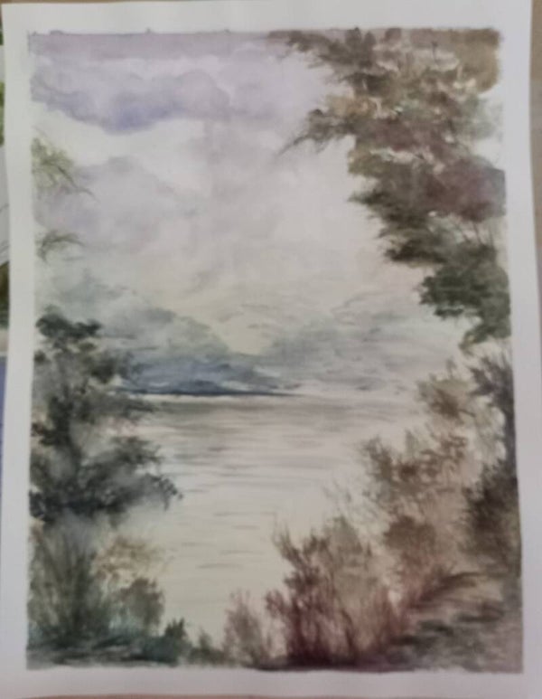 Aquarelle "Le Lac" 50 x 65 cm