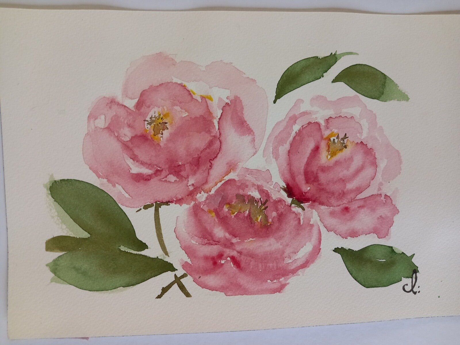 Aquarelle "Les Roses" 20 x 30 cm