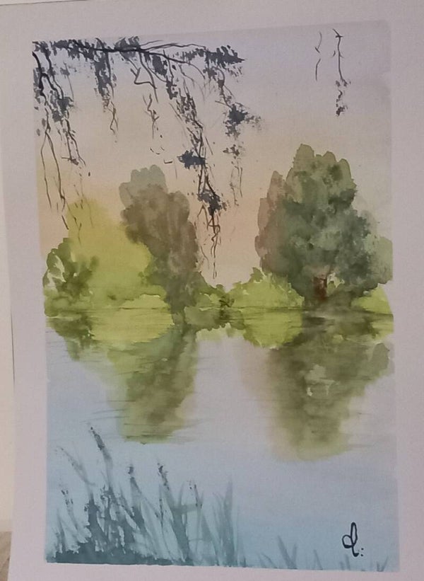 Aquarelle "Reflet" 30 x 40 cm