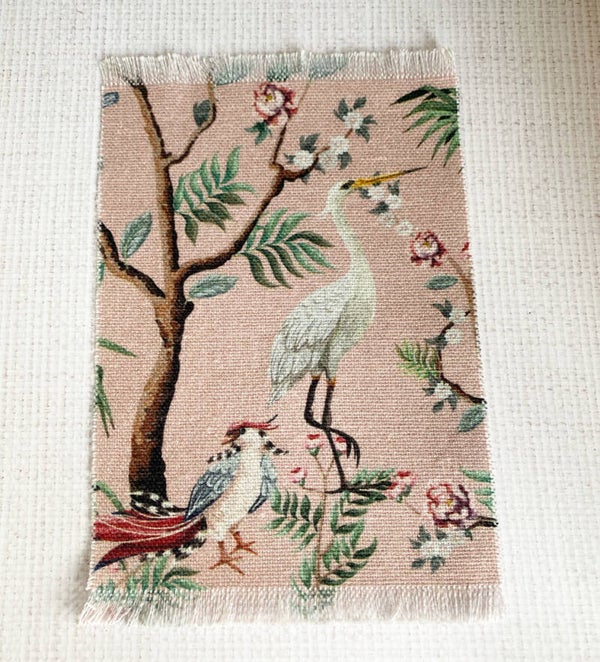 Vloerkleed roze met vogels