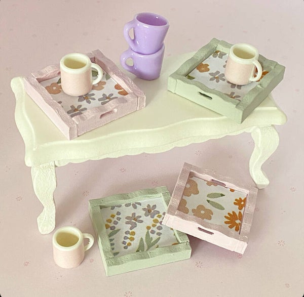 Dienblad met bloemetjes decor