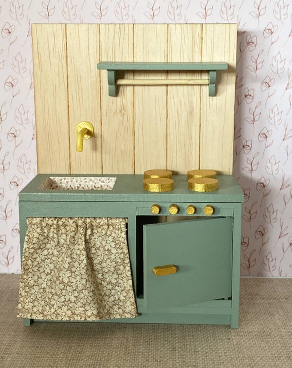 Keukentje in vintage groen