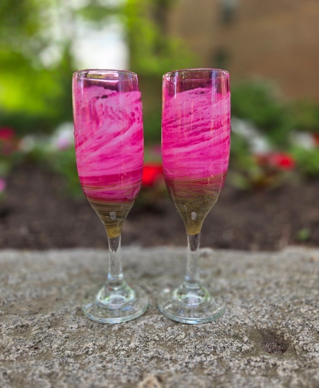Epoxy Resin Ocean Wave Wine Glass Set