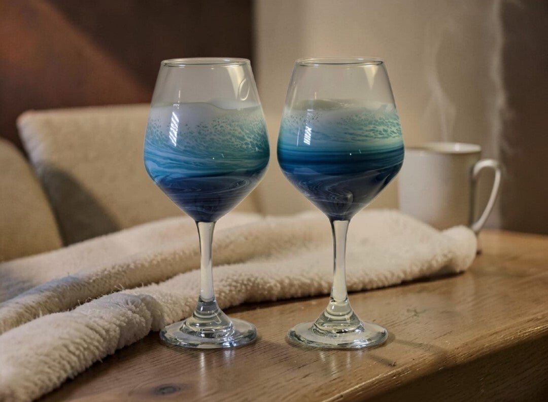 Colorful Glass Beach Mugs