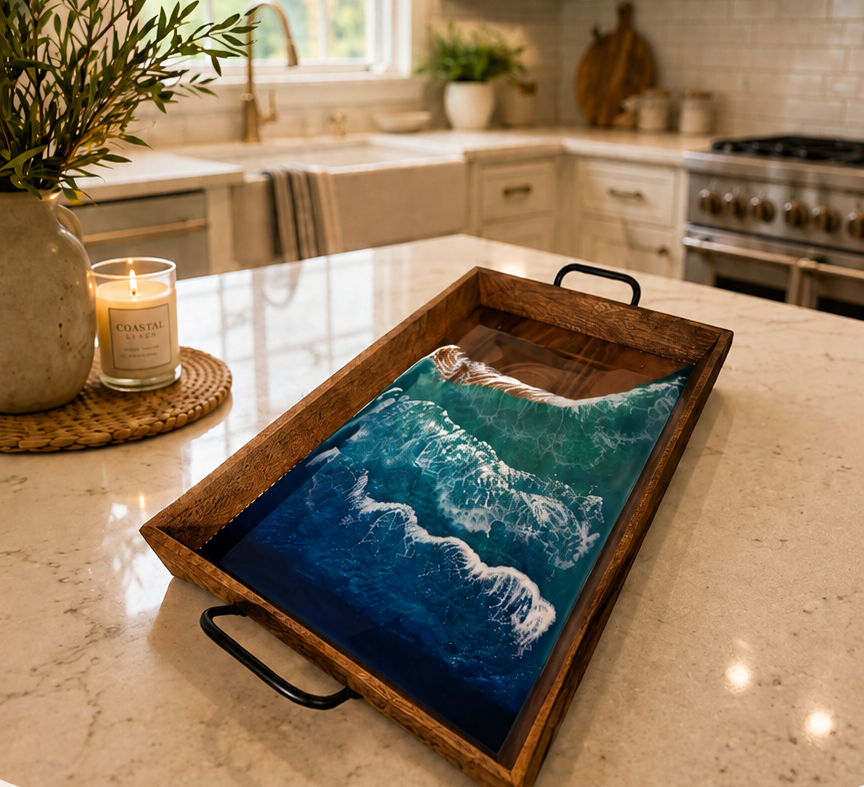 Epoxy Resin Beach Vase