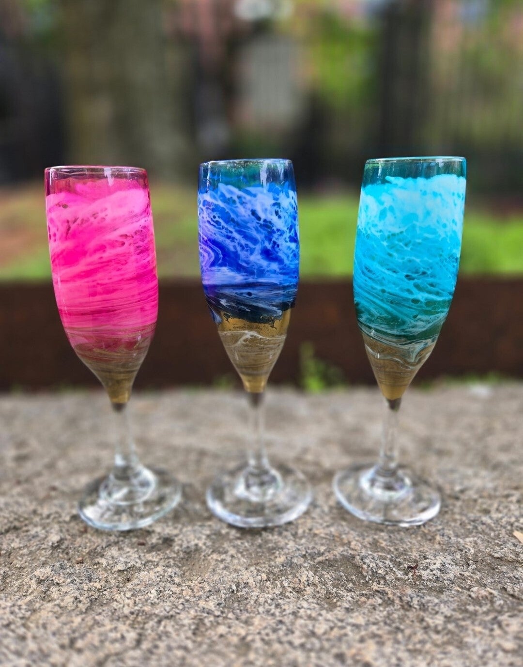 Ocean Beach Epoxy Resin Glasses