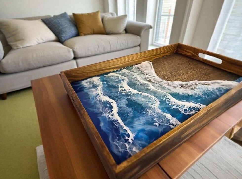 Epoxy Resin Beach Vase