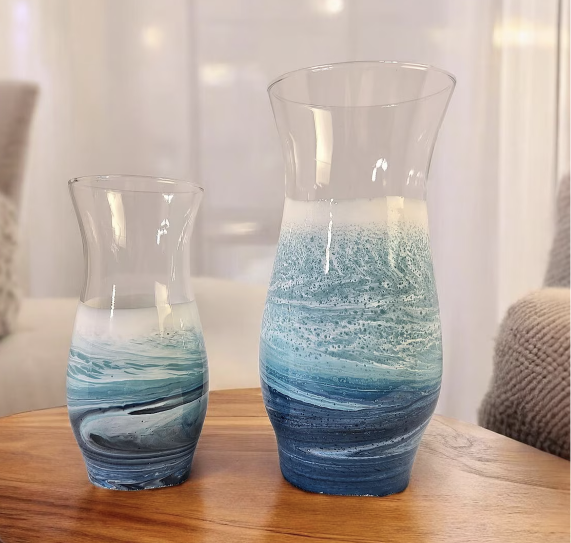 Epoxy Resin Beach Vase