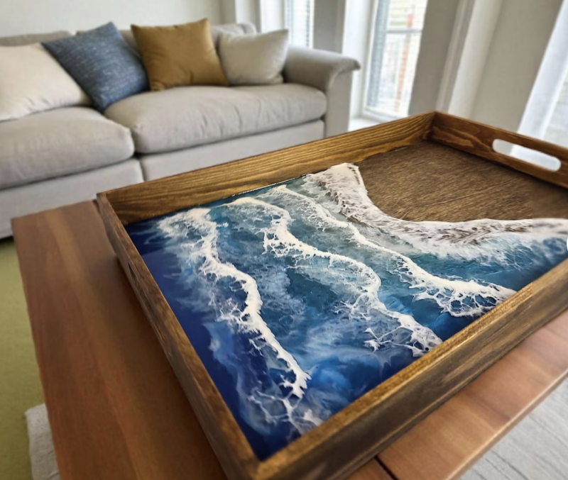Epoxy Resin Beach Scene Tray