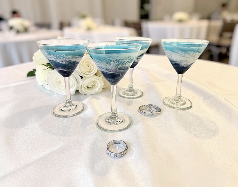 Epoxy Resin Martini Glasses
