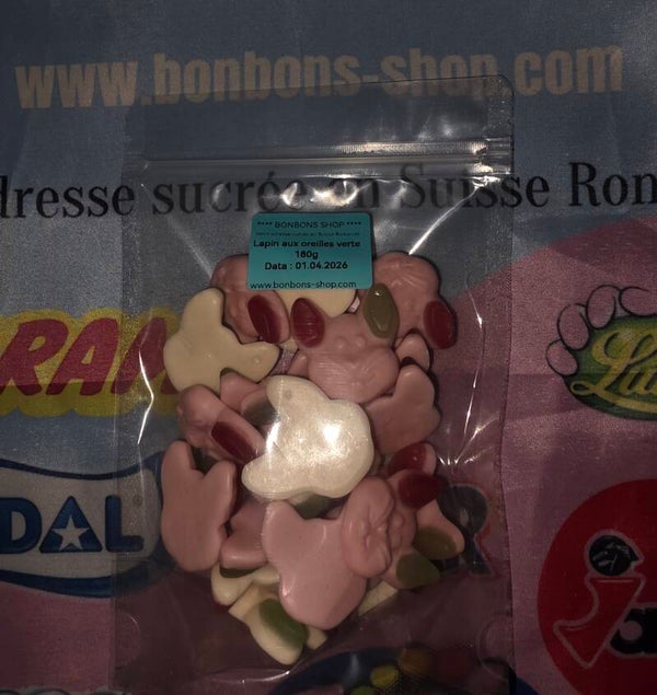 Sachet 180g Lapin aux oreilles verte