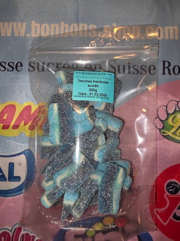 Sachet 200g Tranches de framboise sucrée