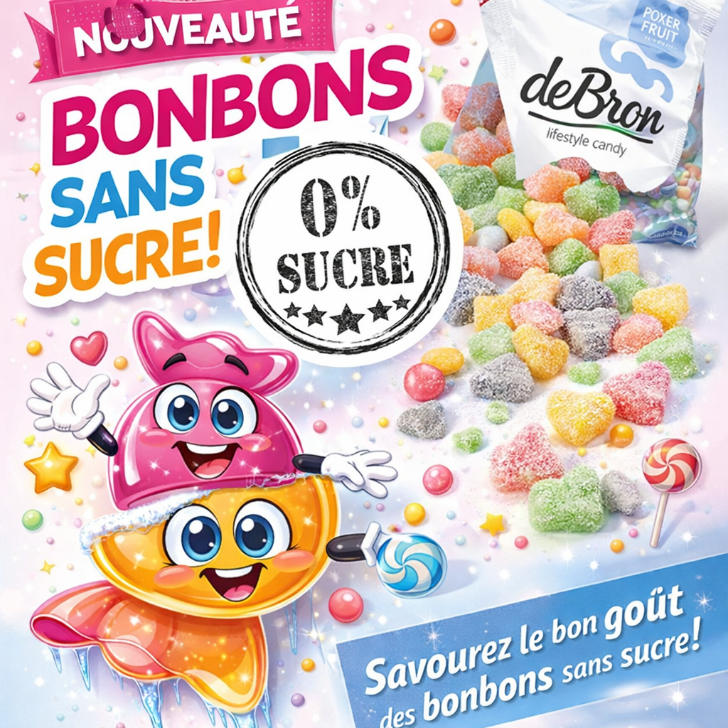 Poker Fruits gélifié sans sucre / vrac 100g (X08)