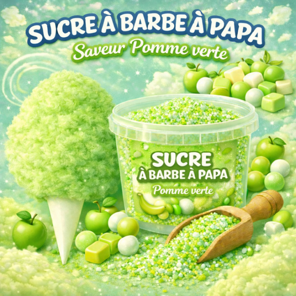 Sucre Barbe à papa Pomme Verte