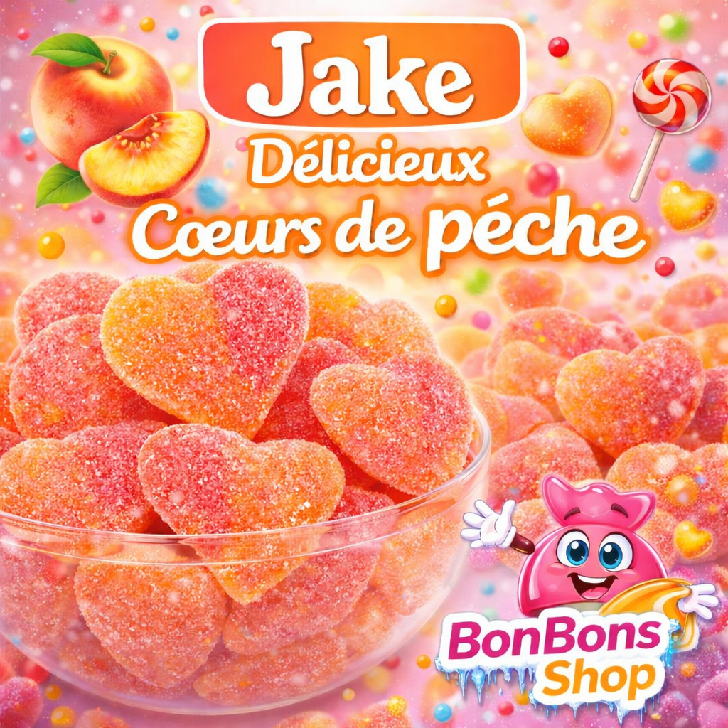Cœurs de pêche sucrées JAKE / vrac 100g (V01)