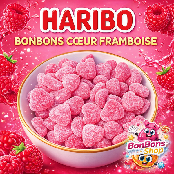 Coeur Framboise Haribo / vrac 100g (V08)