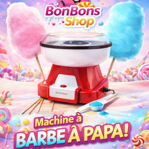 Petite Machine à Barbe à Papa + sucres aromatisé