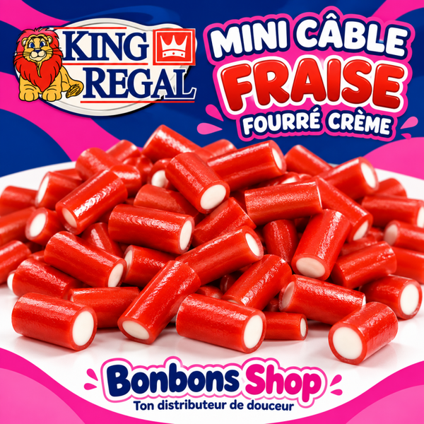Mini Câble fraise fourrés  crème (S01)
