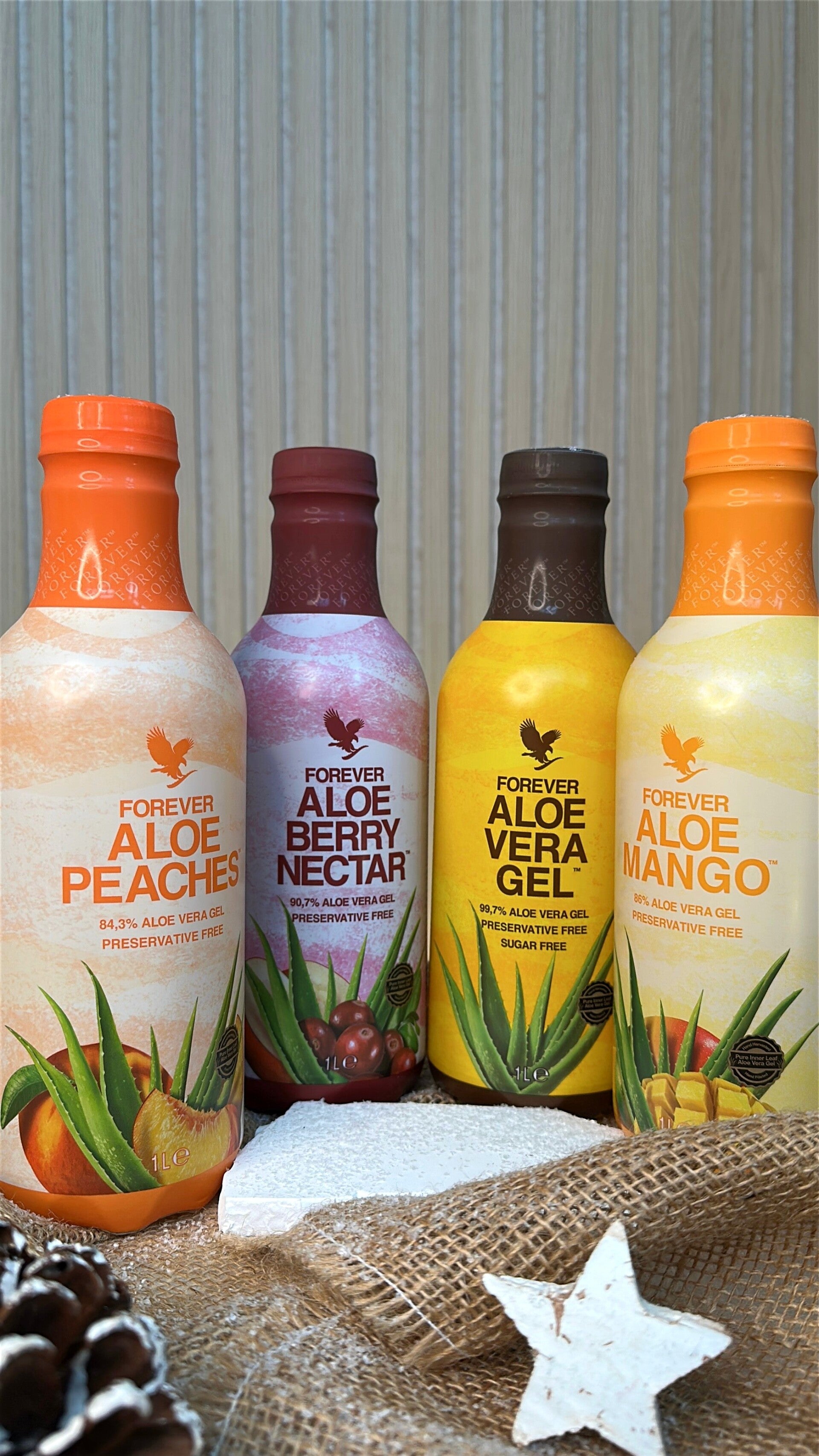 1. Aloe Vera Trinkgel Einzeln (Natur, Berry, Pfirsich, Mango)