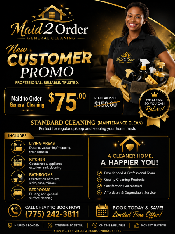 Maid to Order General Cleaning 3 Hours