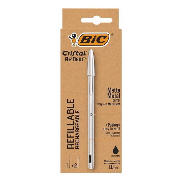 PENNA BIC CRISTAL RE'NEW IN METALLO