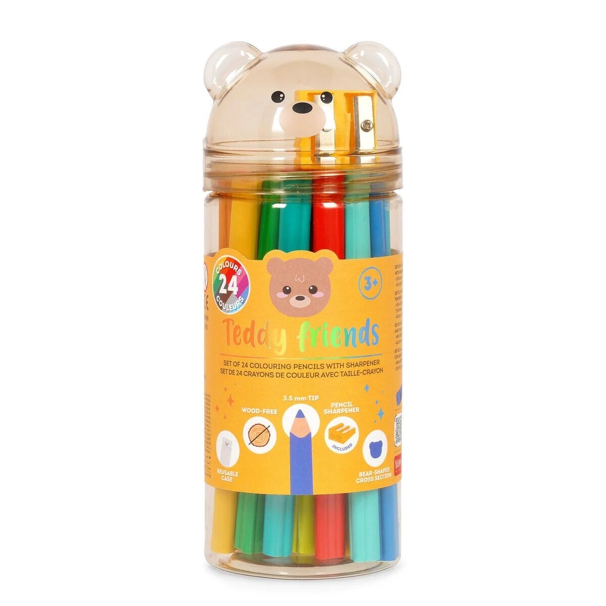 MATITE COLORATE LEGAMI CON TEMPERINO TEDDY FRIENDS