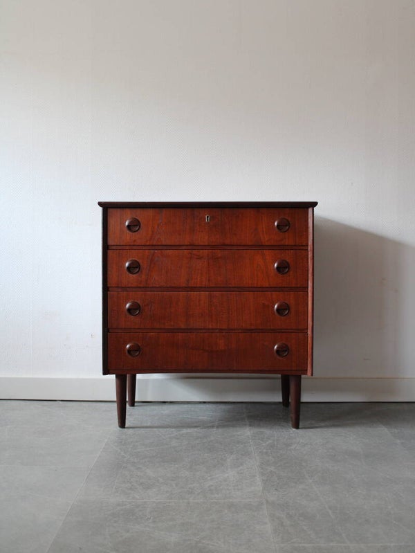 Vintage Deense ladekast in teakhout