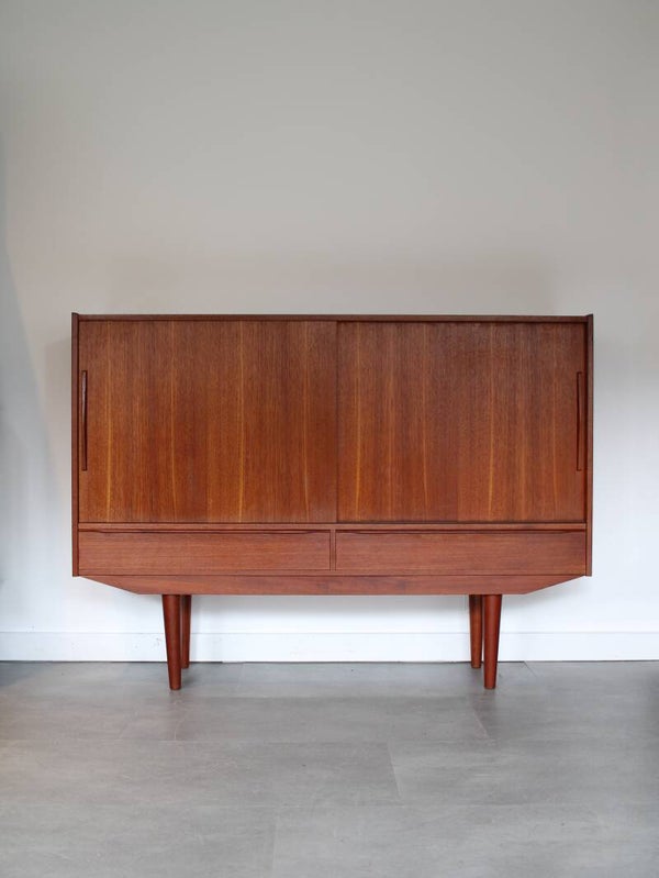 Vintage Deens wandmeubel in teak