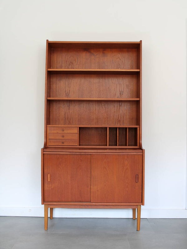 Vintage Deense wandkast in teak