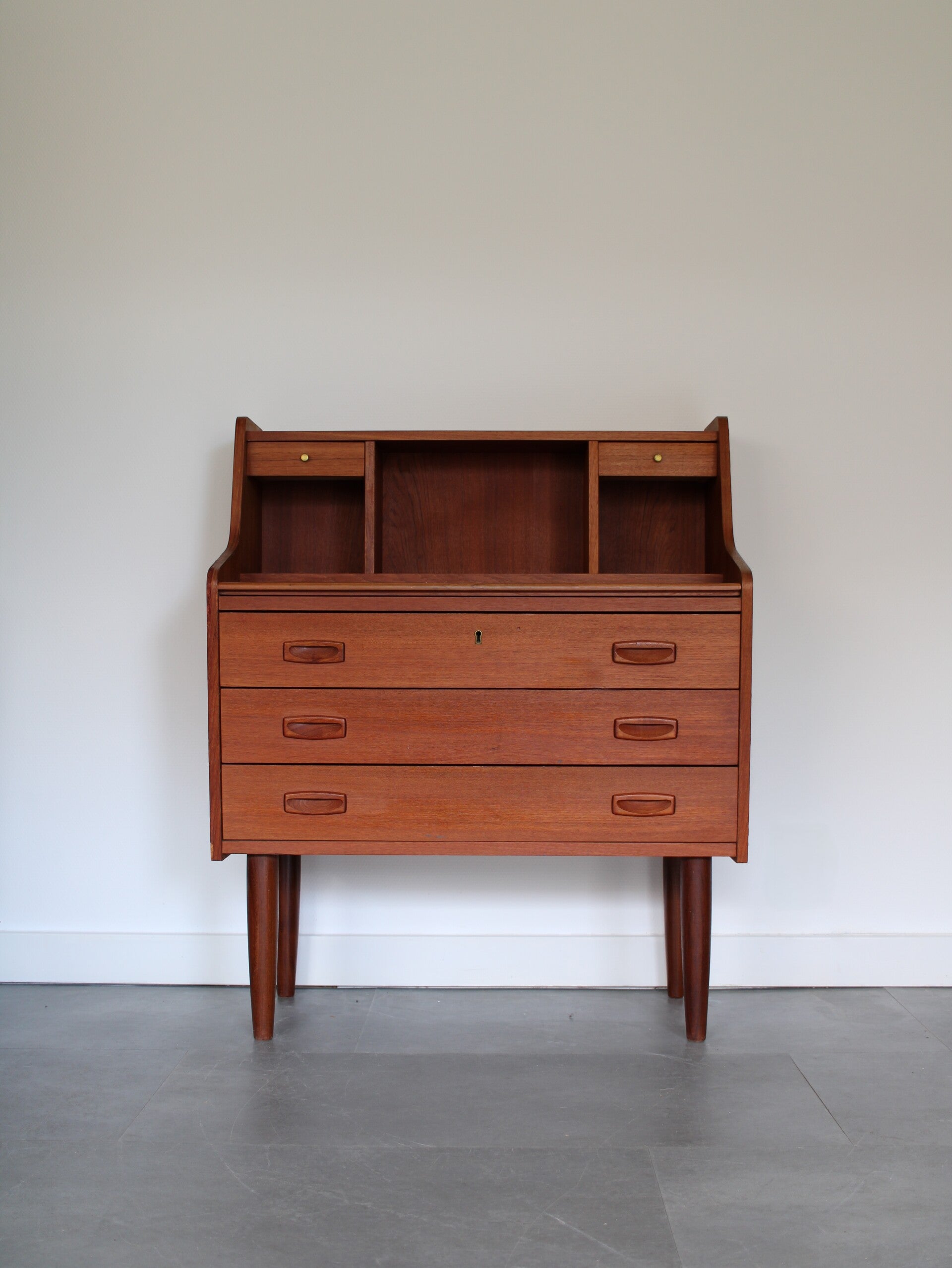 Vintage Deens secretaire in teak