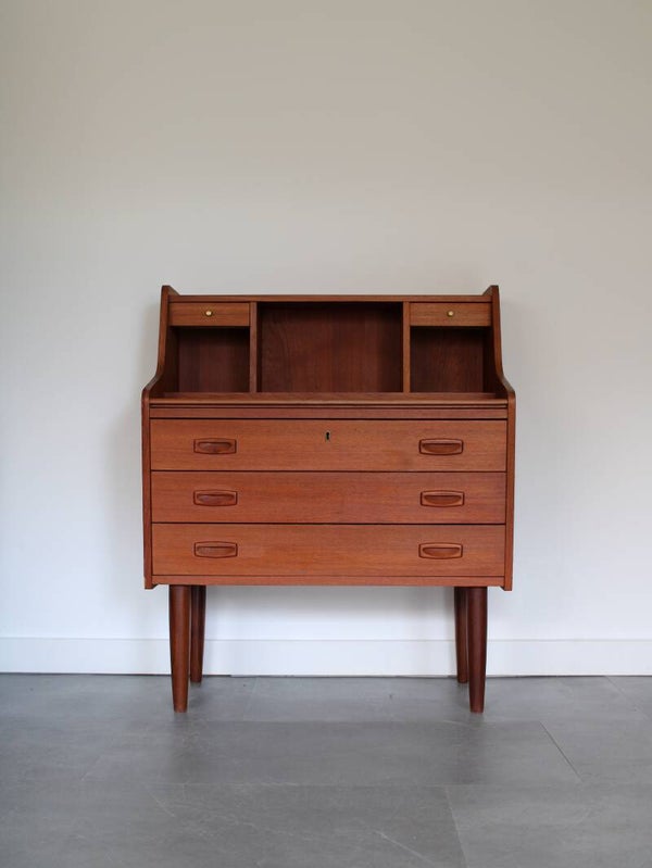 Vintage Deens secretaire in teak