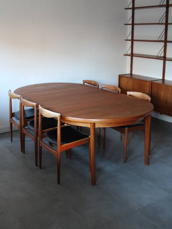 Vintage Deense eettafel in teak