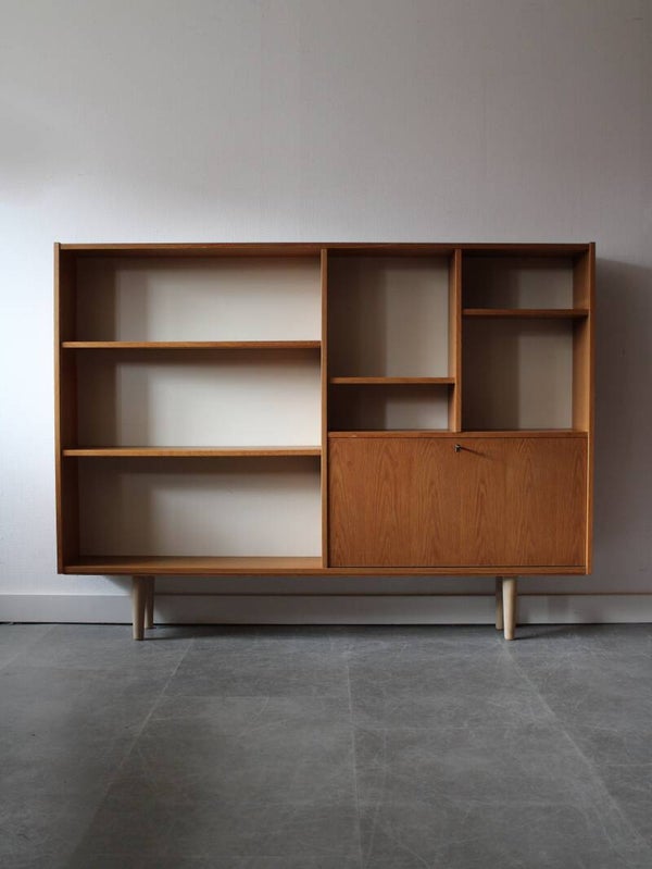 Vintage Deense boekenkast in eiken