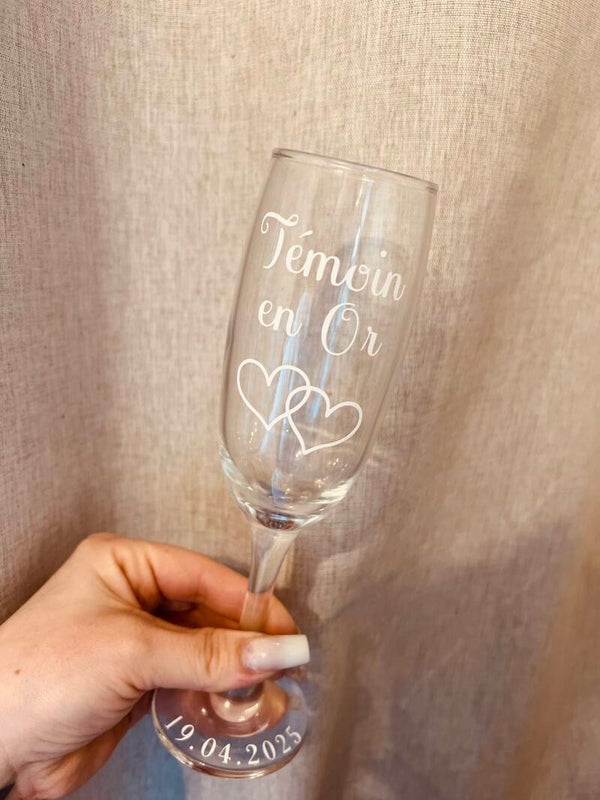 Flûte à champagne " Témoin en or "