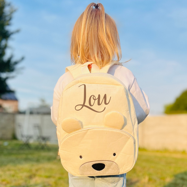 Cartable Ourson côtelé